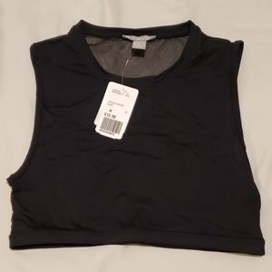 BLACK CROP SPORTS TOP